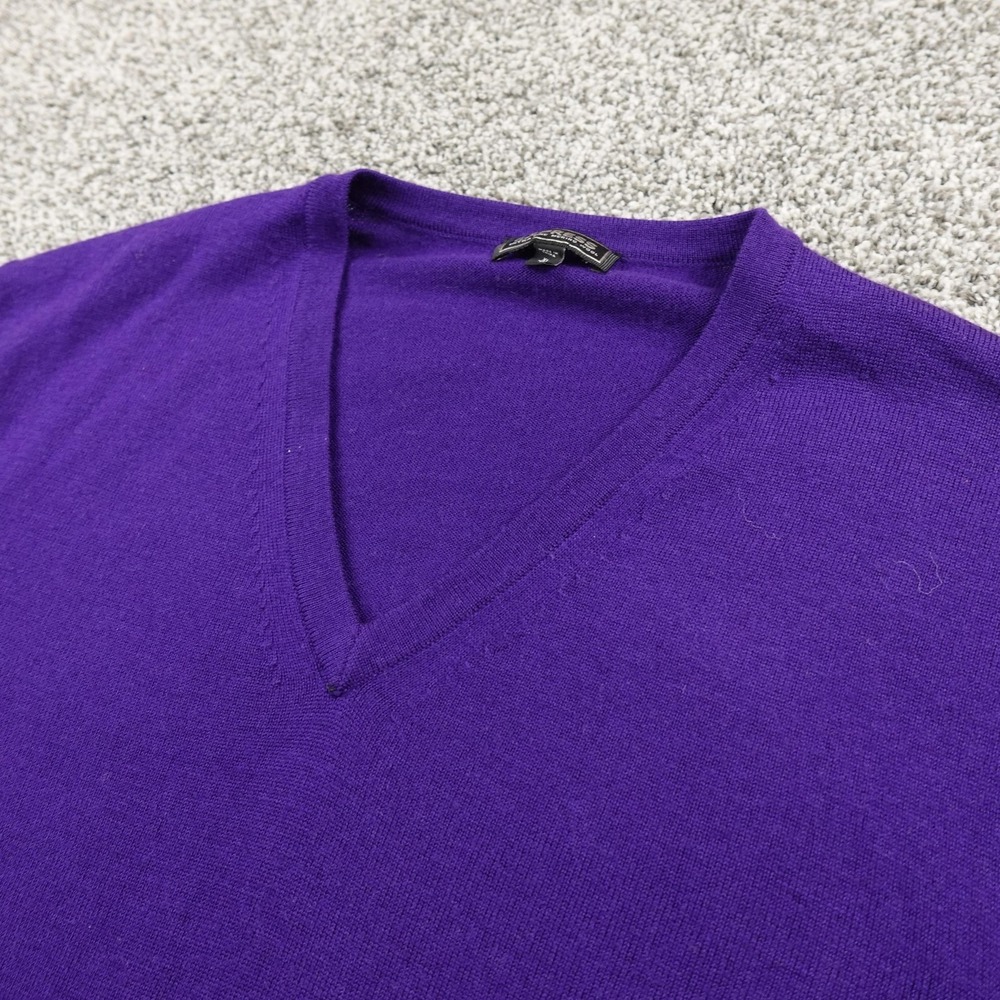 Express Sweater Mens XL Blue Knit Merino‎ Wool Pullover V Neck Sweatshirt Soft